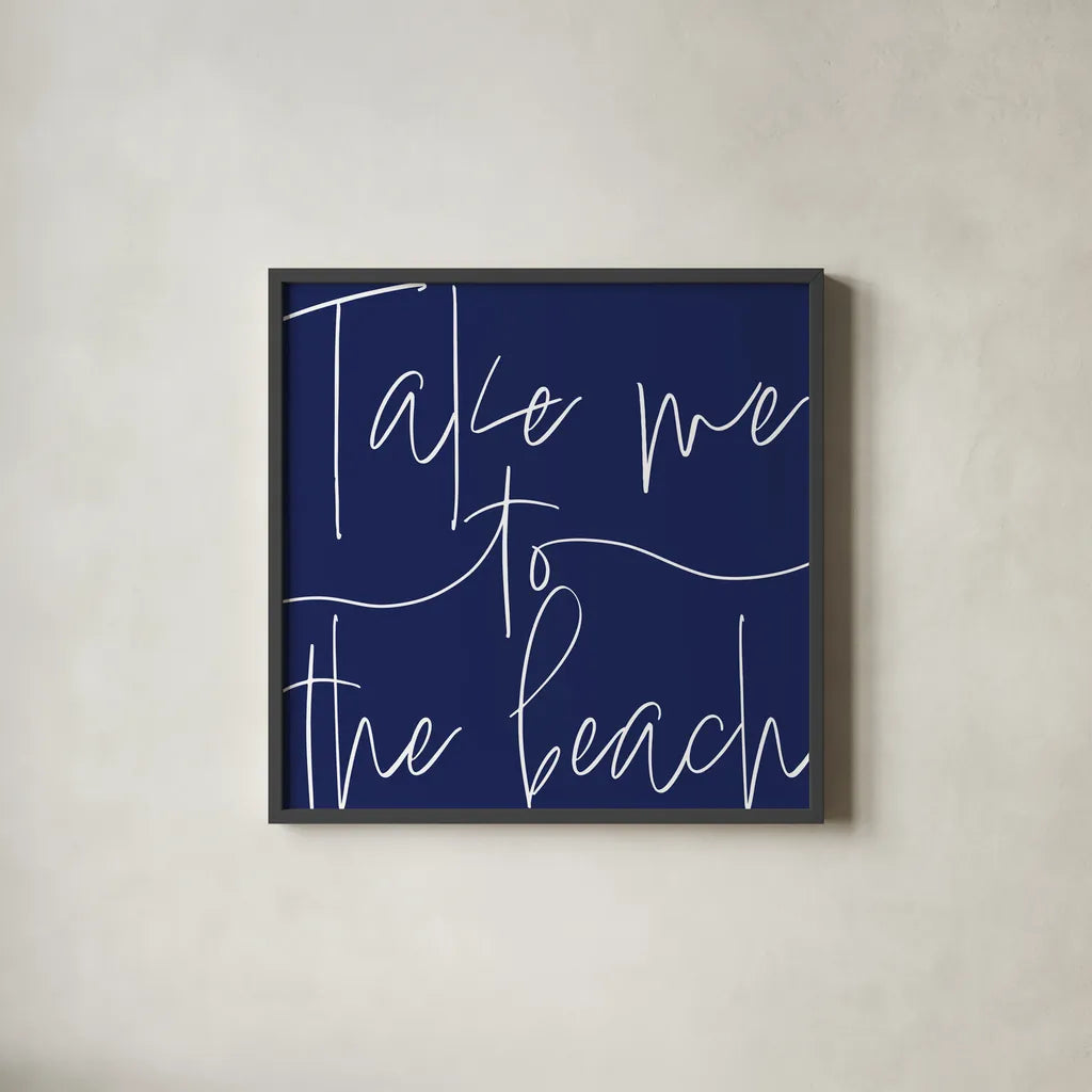 By the Beach III by Sarah Adams. Shown in a sleek black glass frame for a contemporary gallery look. Available as an archival giclee rolled canvas, fine art paper, or poster print. SKU 83394a.