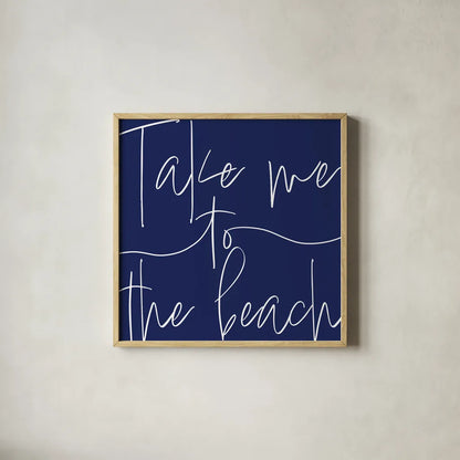 By the Beach III by Sarah Adams. Shown in a natural wood glass frame for a timeless modern aesthetic. Available as an archival giclee rolled canvas, fine art paper, or poster print. SKU 83394a.