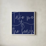 By the Beach III by Sarah Adams. Shown in a crisp white glass frame for a clean and minimalist style. Available as an archival giclee rolled canvas, fine art paper, or poster print. SKU 83394a.