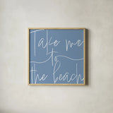By the Beach III Light by Sarah Adams. Shown in a natural wood glass frame for a timeless modern aesthetic. Available as an archival giclee rolled canvas, fine art paper, or poster print. SKU 83851a.