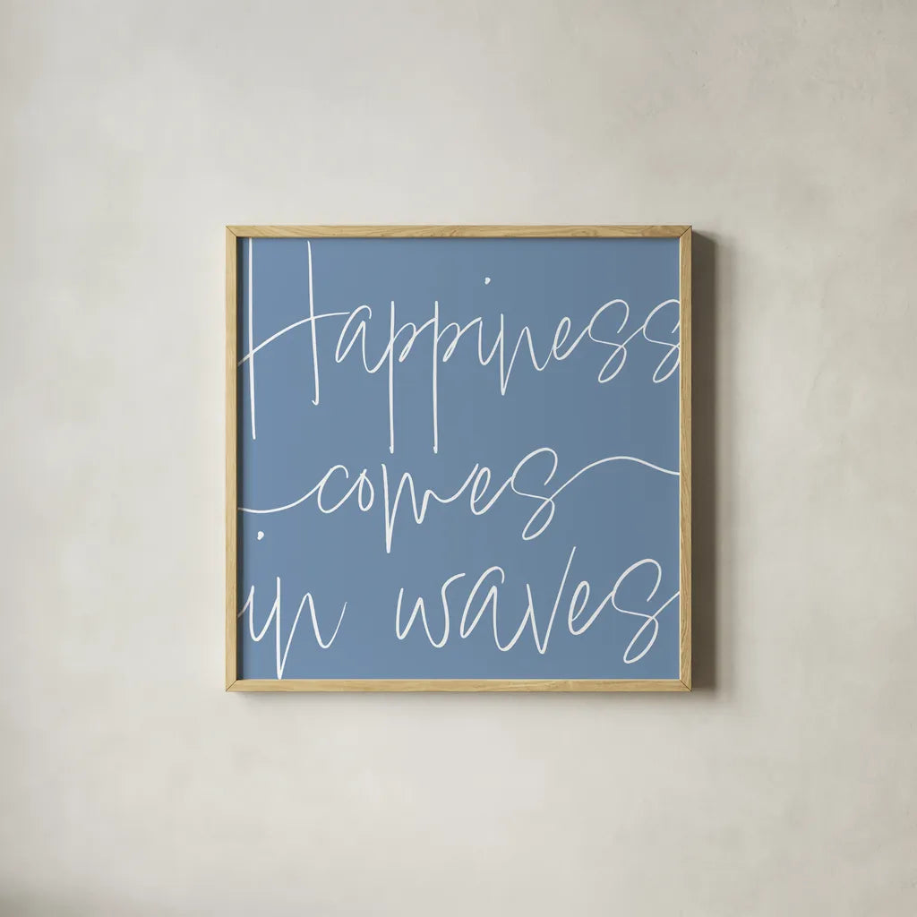 By the Beach IV Light by Sarah Adams. Shown in a natural wood glass frame for a timeless modern aesthetic. Available as an archival giclee rolled canvas, fine art paper, or poster print. SKU 83852a.