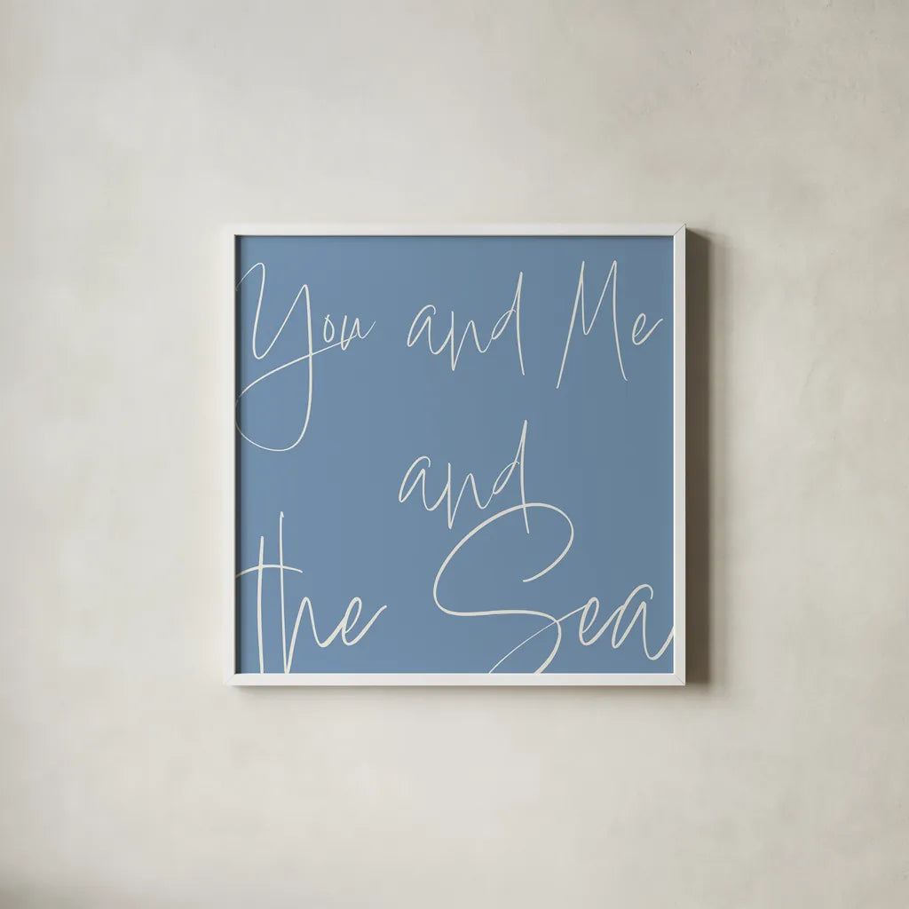 By the Beach V by Sarah Adams. Shown in a crisp white glass frame for a clean and minimalist style. Available as an archival giclee rolled canvas, fine art paper, or poster print. SKU 83848a.