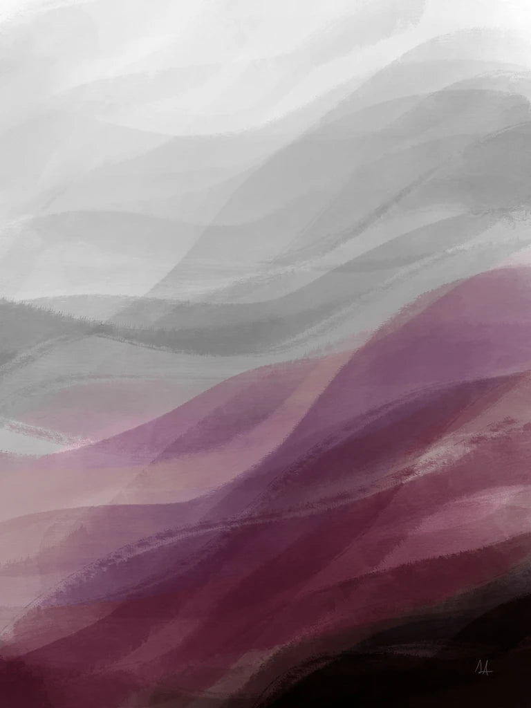 Calming Waves II Plum by Sarah Adams