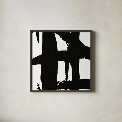 Crossing Paths I by Sarah Adams. Shown in a sleek black glass frame for a contemporary gallery look. Available as an archival giclee rolled canvas, fine art paper, or poster print. SKU 32109a.