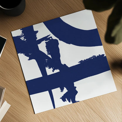 Crossing Paths II Cobalt by Sarah Adams. Shown as a detailed flat fine art print, highlighting archival giclee quality. Available as an archival giclee rolled canvas, fine art paper, or poster print. SKU 67606a.