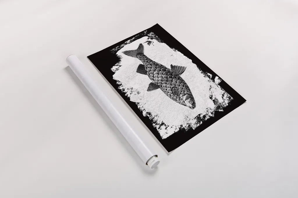Fish I by Sarah Adams. shown as a rolled paper print. Available as archival giclee rolled canvas, fine art paper, or poster print. SKU 82839i.