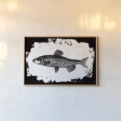 Fish II by Sarah Adams. shown as a paper print in a natural frame. Available as a archival giclee rolled canvas, fine art paper, or poster print. SKU 82840i.