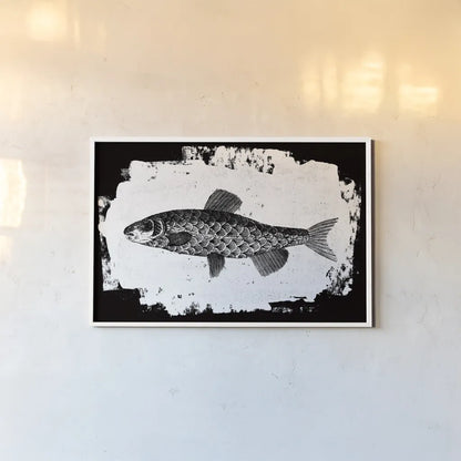 Fish II by Sarah Adams. shown as a paper print in a white frame. Available as a archival giclee rolled canvas, fine art paper, or poster print. SKU 82840i.