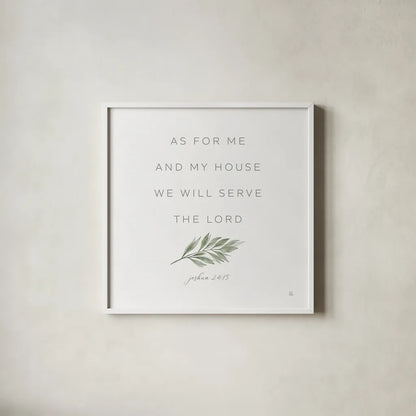 Have Faith I by Sarah Adams. Shown in a crisp white glass frame for a clean and minimalist style. Available as an archival giclee rolled canvas, fine art paper, or poster print. SKU 89955a.