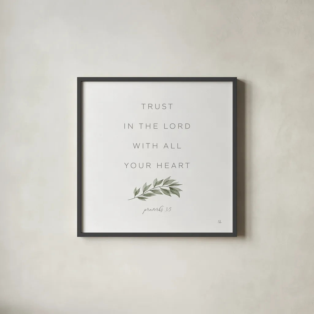 Have Faith II by Sarah Adams. Shown in a sleek black glass frame for a contemporary gallery look. Available as an archival giclee rolled canvas, fine art paper, or poster print. SKU 89956a.