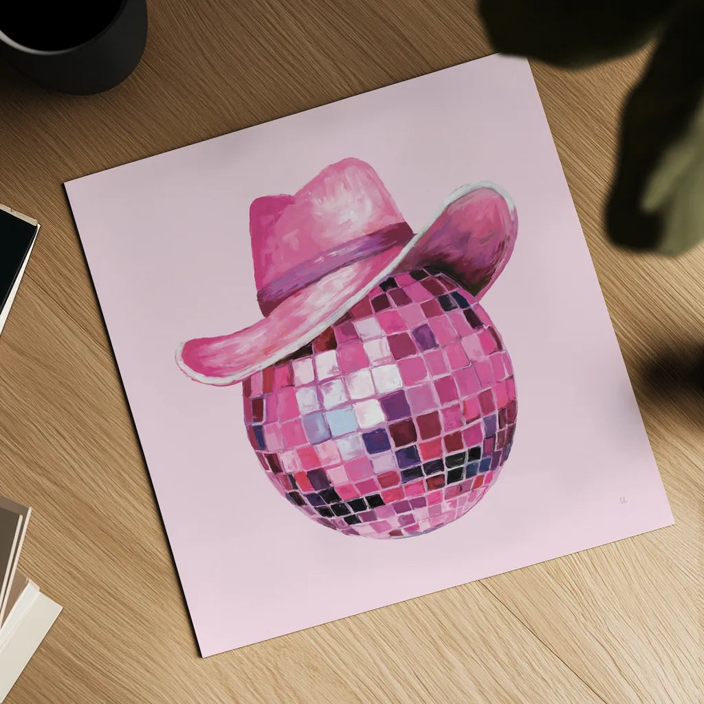 Howdy II by Sarah Adams. Shown as a detailed flat fine art print, highlighting archival giclee quality. Available as an archival giclee rolled canvas, fine art paper, or poster print. SKU 93240a.