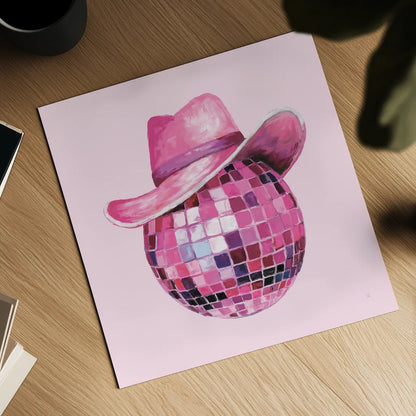 Howdy II by Sarah Adams. Shown as a detailed flat fine art print, highlighting archival giclee quality. Available as an archival giclee rolled canvas, fine art paper, or poster print. SKU 93240a.