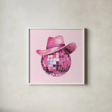 Howdy II by Sarah Adams. Shown in a crisp white glass frame for a clean and minimalist style. Available as an archival giclee rolled canvas, fine art paper, or poster print. SKU 93240a.
