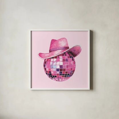 Howdy II by Sarah Adams. Shown in a crisp white glass frame for a clean and minimalist style. Available as an archival giclee rolled canvas, fine art paper, or poster print. SKU 93240a.