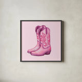Howdy III by Sarah Adams. Shown in a sleek black glass frame for a contemporary gallery look. Available as an archival giclee rolled canvas, fine art paper, or poster print. SKU 93241a.
