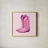 Howdy III by Sarah Adams. Shown in a natural wood glass frame for a timeless modern aesthetic. Available as an archival giclee rolled canvas, fine art paper, or poster print. SKU 93241a.