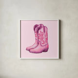 Howdy III by Sarah Adams. Shown in a crisp white glass frame for a clean and minimalist style. Available as an archival giclee rolled canvas, fine art paper, or poster print. SKU 93241a.