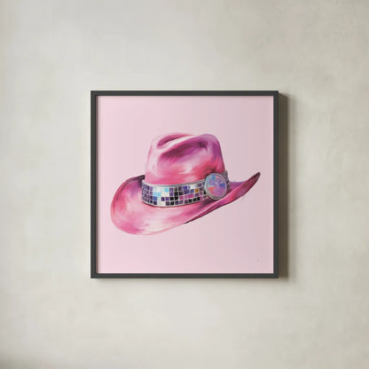 Howdy IV by Sarah Adams. Shown in a sleek black glass frame for a contemporary gallery look. Available as an archival giclee rolled canvas, fine art paper, or poster print. SKU 93242a.
