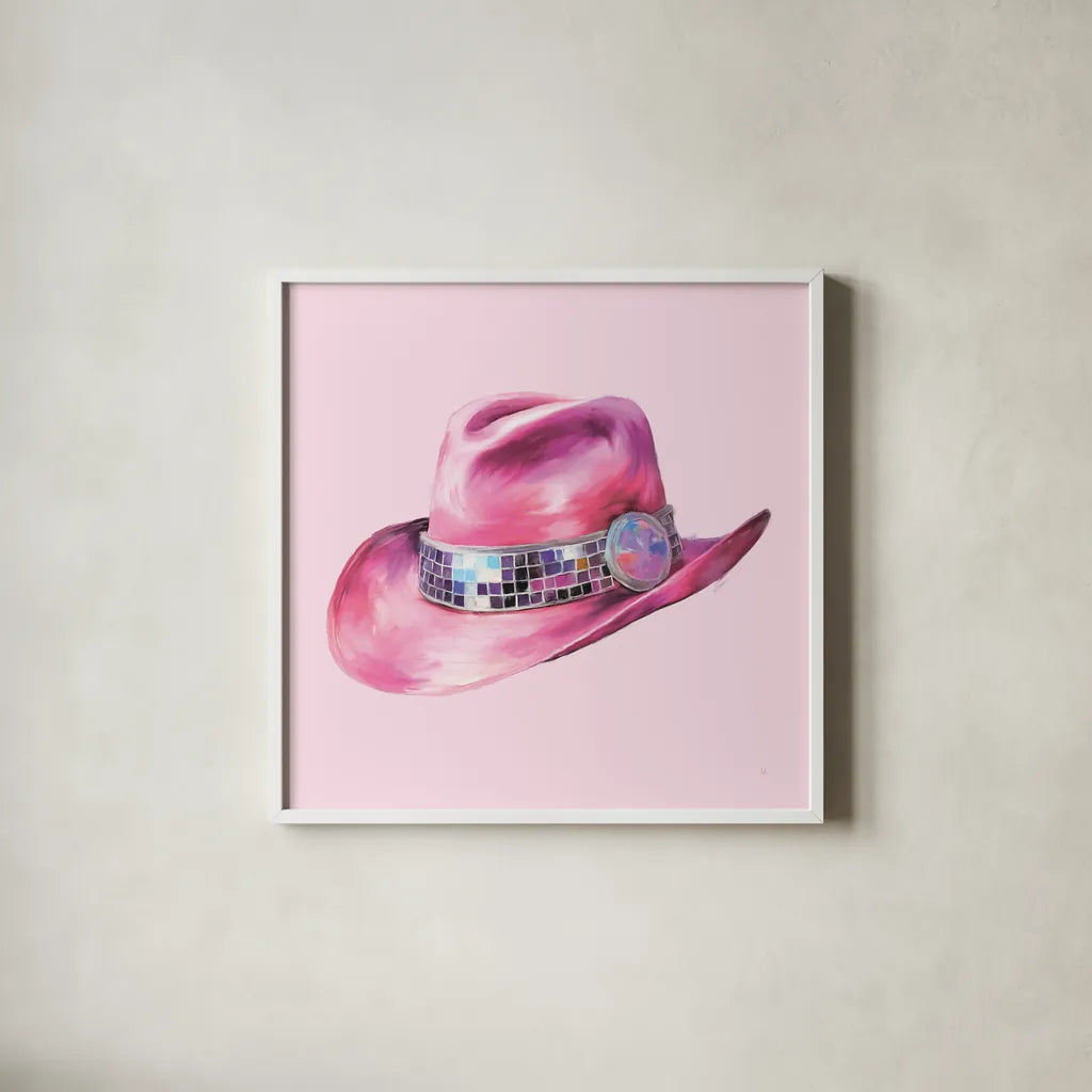 Howdy IV by Sarah Adams. Shown in a crisp white glass frame for a clean and minimalist style. Available as an archival giclee rolled canvas, fine art paper, or poster print. SKU 93242a.