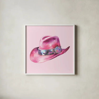 Howdy IV by Sarah Adams. Shown in a crisp white glass frame for a clean and minimalist style. Available as an archival giclee rolled canvas, fine art paper, or poster print. SKU 93242a.