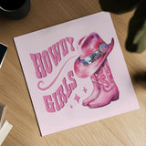 Howdy V by Sarah Adams. Shown as a detailed flat fine art print, highlighting archival giclee quality. Available as an archival giclee rolled canvas, fine art paper, or poster print. SKU 93243a.