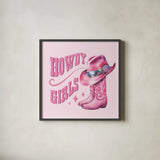 Howdy V by Sarah Adams. Shown in a sleek black glass frame for a contemporary gallery look. Available as an archival giclee rolled canvas, fine art paper, or poster print. SKU 93243a.