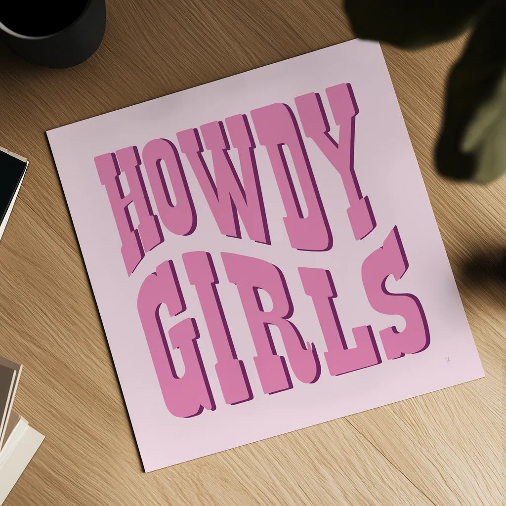 Howdy VII by Sarah Adams. Shown as a detailed flat fine art print, highlighting archival giclee quality. Available as an archival giclee rolled canvas, fine art paper, or poster print. SKU 93245a.