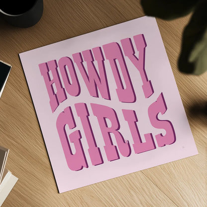 Howdy VII by Sarah Adams. Shown as a detailed flat fine art print, highlighting archival giclee quality. Available as an archival giclee rolled canvas, fine art paper, or poster print. SKU 93245a.