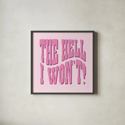 Howdy VIII by Sarah Adams. Shown in a sleek black glass frame for a contemporary gallery look. Available as an archival giclee rolled canvas, fine art paper, or poster print. SKU 93246a.