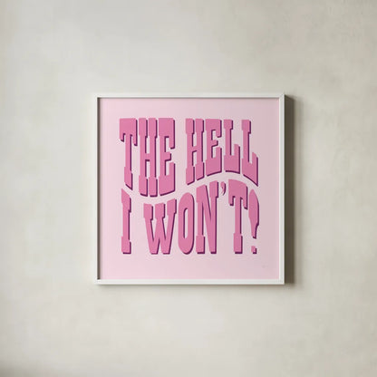 Howdy VIII by Sarah Adams. Shown in a crisp white glass frame for a clean and minimalist style. Available as an archival giclee rolled canvas, fine art paper, or poster print. SKU 93246a.