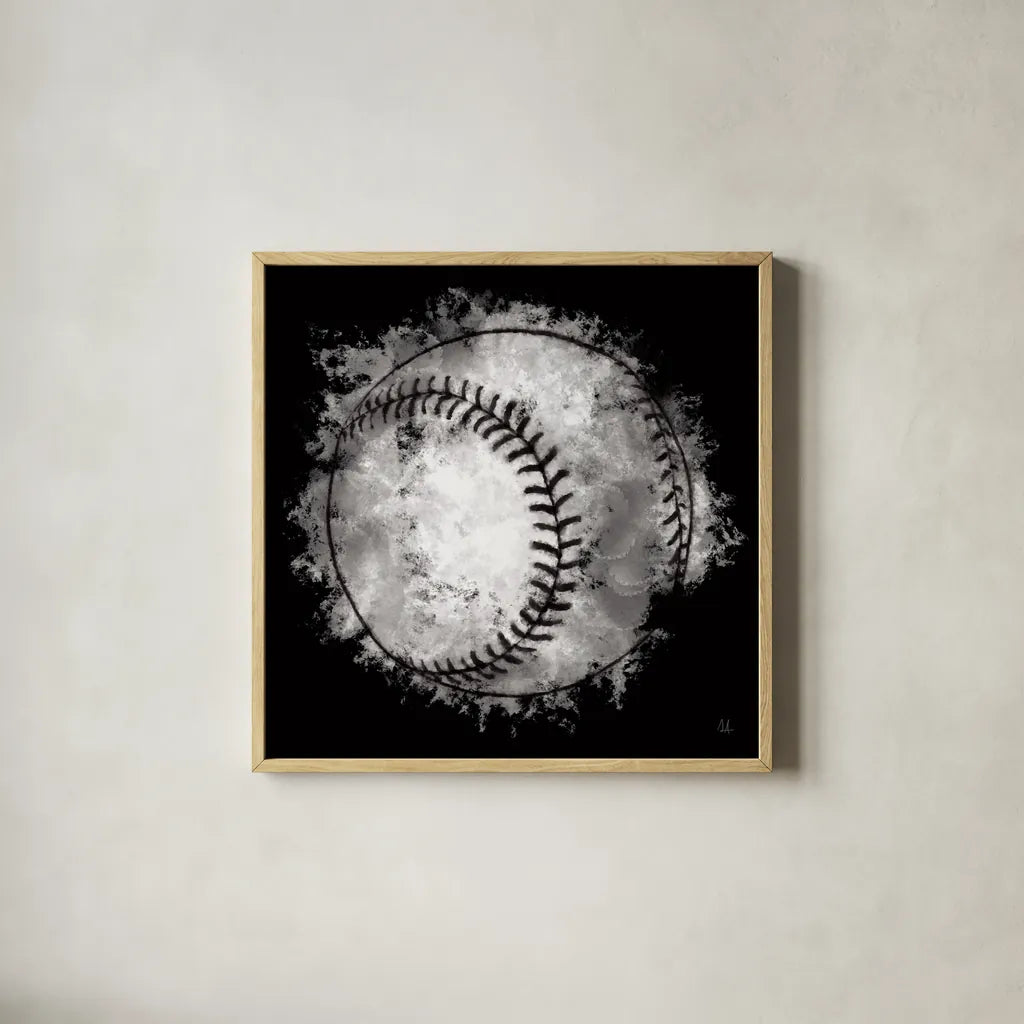 Let the Games Begin I Neutral by Sarah Adams. Shown in a natural wood glass frame for a timeless modern aesthetic. Available as an archival giclee rolled canvas, fine art paper, or poster print. SKU 90963a.