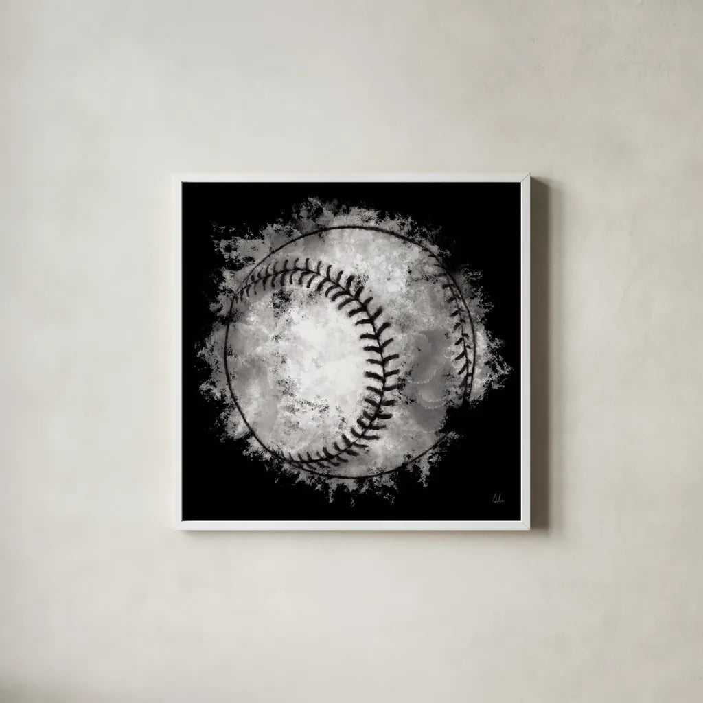 Let the Games Begin I Neutral by Sarah Adams. Shown in a crisp white glass frame for a clean and minimalist style. Available as an archival giclee rolled canvas, fine art paper, or poster print. SKU 90963a.