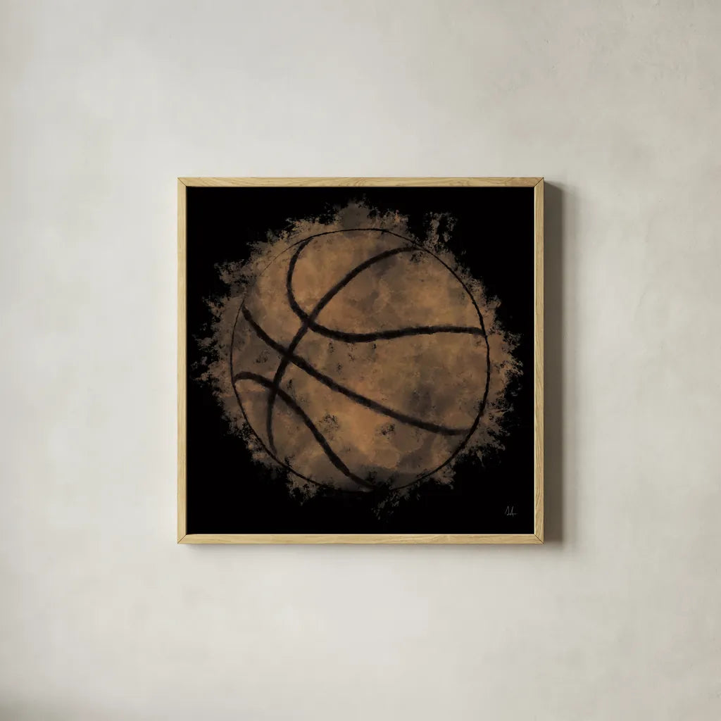 Let the Games Begin II Neutral by Sarah Adams. Shown in a natural wood glass frame for a timeless modern aesthetic. Available as an archival giclee rolled canvas, fine art paper, or poster print. SKU 90964a.