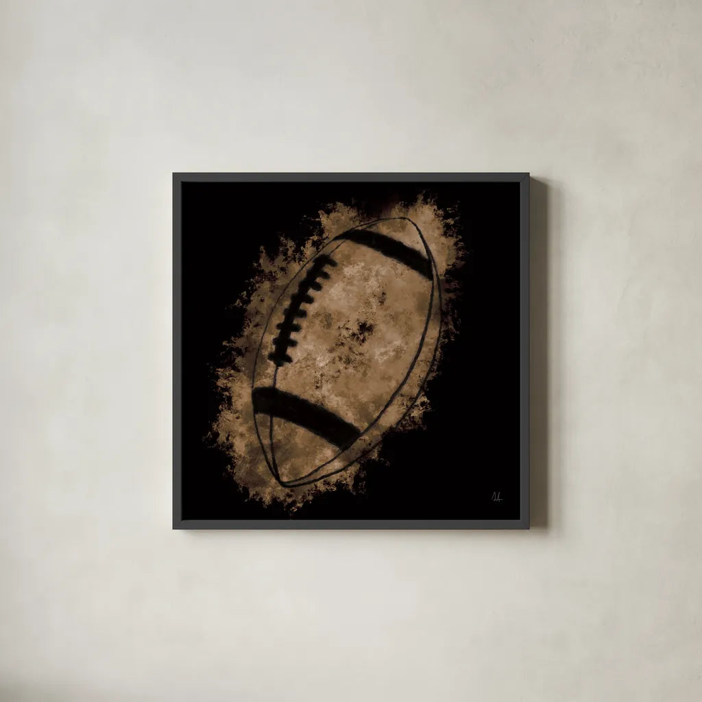 Let the Games Begin III Neutral by Sarah Adams. Shown in a sleek black glass frame for a contemporary gallery look. Available as an archival giclee rolled canvas, fine art paper, or poster print. SKU 90965a.