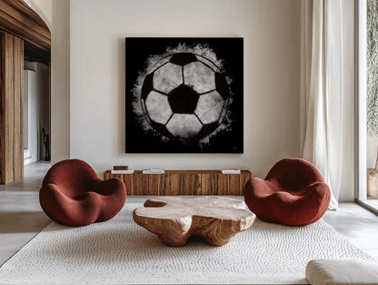 Let the Games Begin IV by Sarah Adams. Shown as extra-large giant wall art in a modern living room. Available as an archival giclee rolled canvas, fine art paper, or poster print. SKU 83766a.