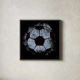 Let the Games Begin IV Neutral by Sarah Adams. Shown in a sleek black glass frame for a contemporary gallery look. Available as an archival giclee rolled canvas, fine art paper, or poster print. SKU 90966a.