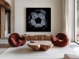 Let the Games Begin IV Neutral by Sarah Adams. Shown as extra-large giant wall art in a modern living room. Available as an archival giclee rolled canvas, fine art paper, or poster print. SKU 90966a.