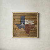 Lone Star by Sarah Adams. Shown in a natural wood glass frame for a timeless modern aesthetic. Available as an archival giclee rolled canvas, fine art paper, or poster print. SKU 30922a.