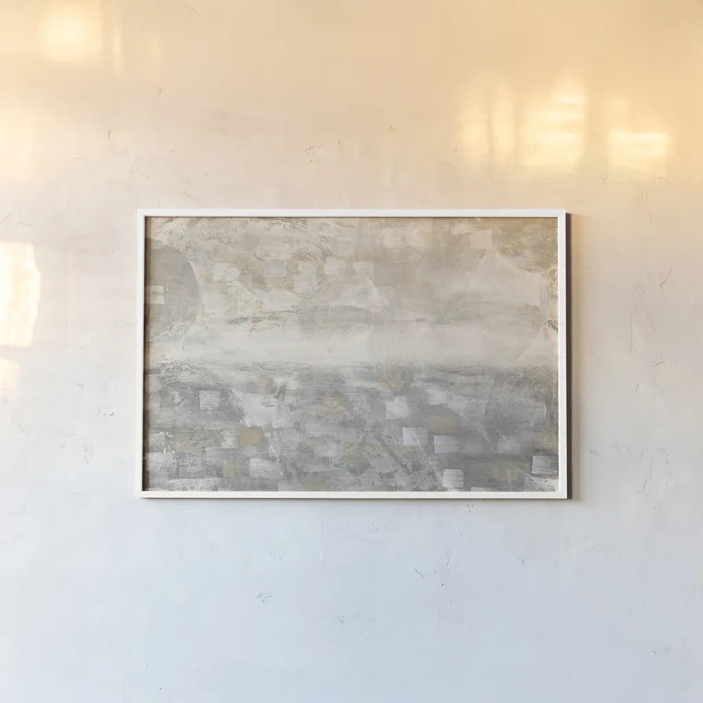 Misty Morning by Sarah Adams. shown as a paper print in a white frame. Available as a archival giclee rolled canvas, fine art paper, or poster print. SKU 31288i.