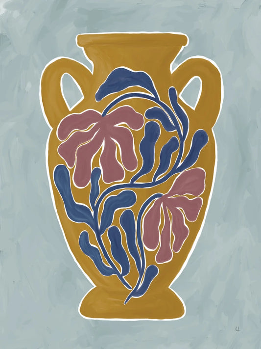 Modern Floral Vase I by Sarah Adams