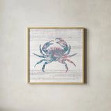 Ocean Life I by Sarah Adams. Shown in a natural wood glass frame for a timeless modern aesthetic. Available as an archival giclee rolled canvas, fine art paper, or poster print. SKU 35944a.