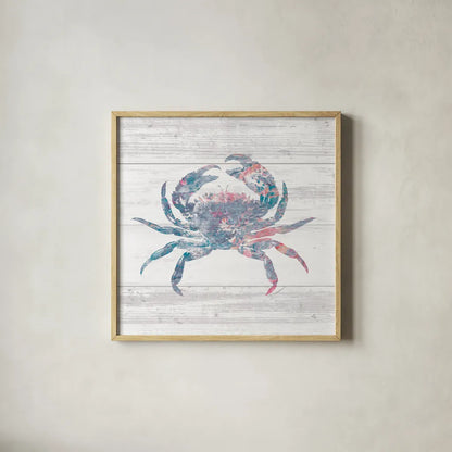 Ocean Life I by Sarah Adams. Shown in a natural wood glass frame for a timeless modern aesthetic. Available as an archival giclee rolled canvas, fine art paper, or poster print. SKU 35944a.