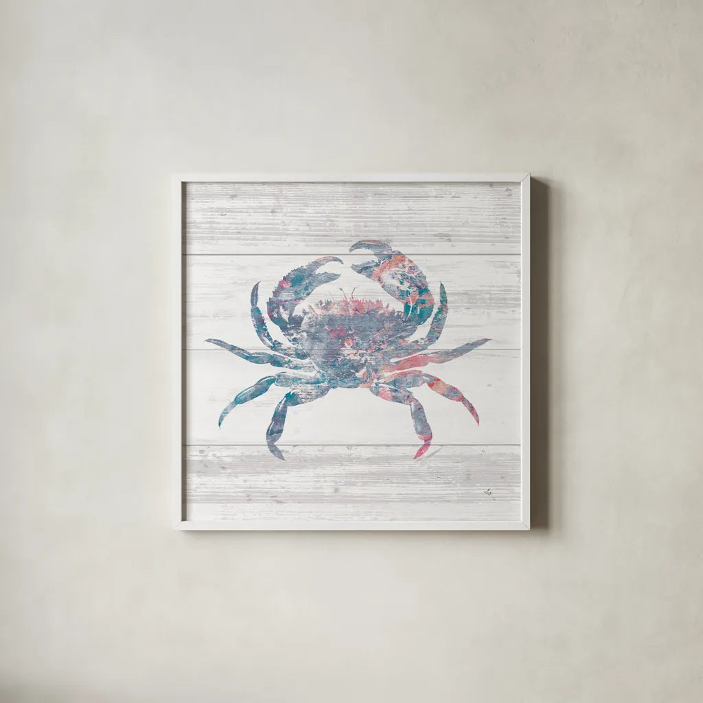 Ocean Life I by Sarah Adams. Shown in a crisp white glass frame for a clean and minimalist style. Available as an archival giclee rolled canvas, fine art paper, or poster print. SKU 35944a.