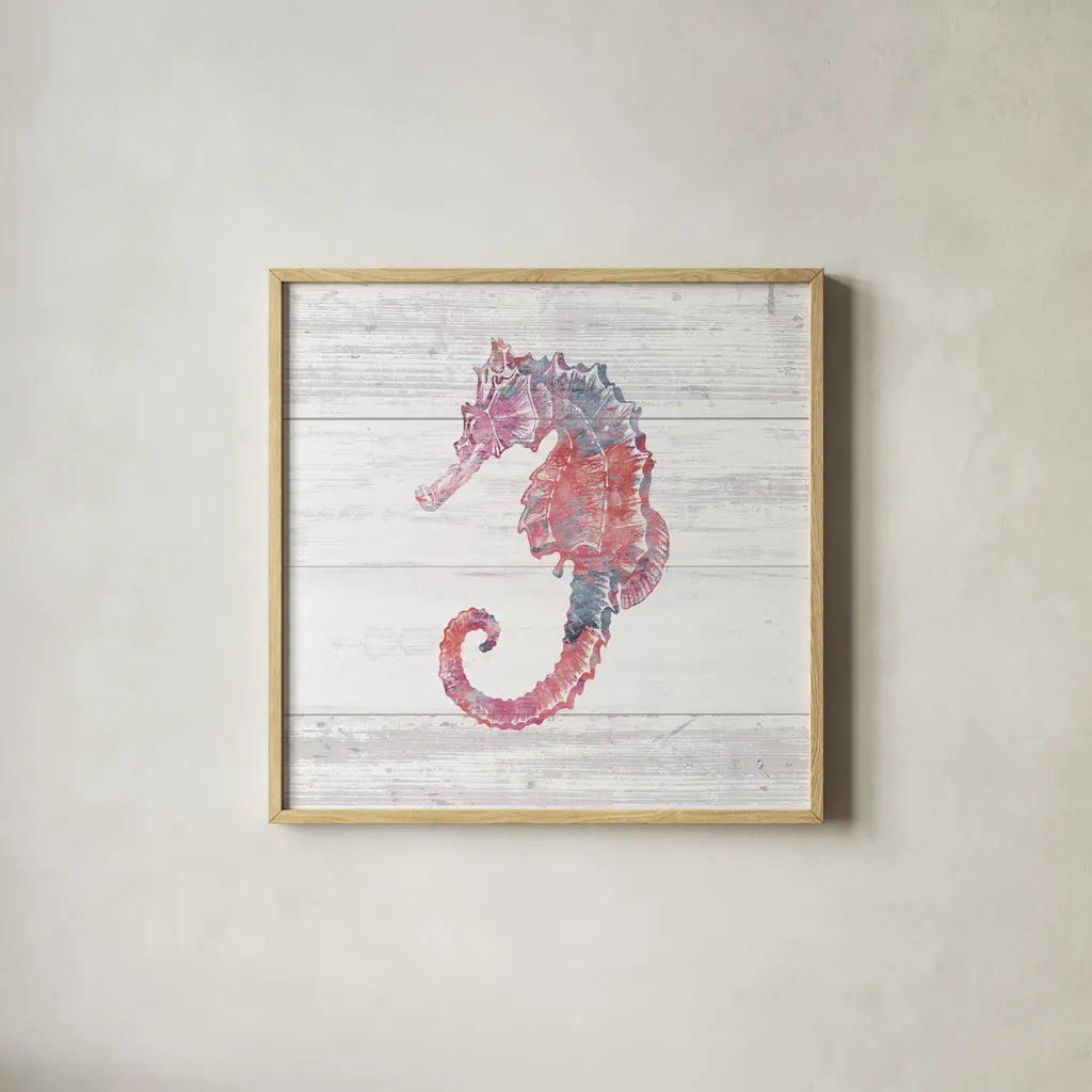 Ocean Life III by Sarah Adams. Shown in a natural wood glass frame for a timeless modern aesthetic. Available as an archival giclee rolled canvas, fine art paper, or poster print. SKU 35946a.