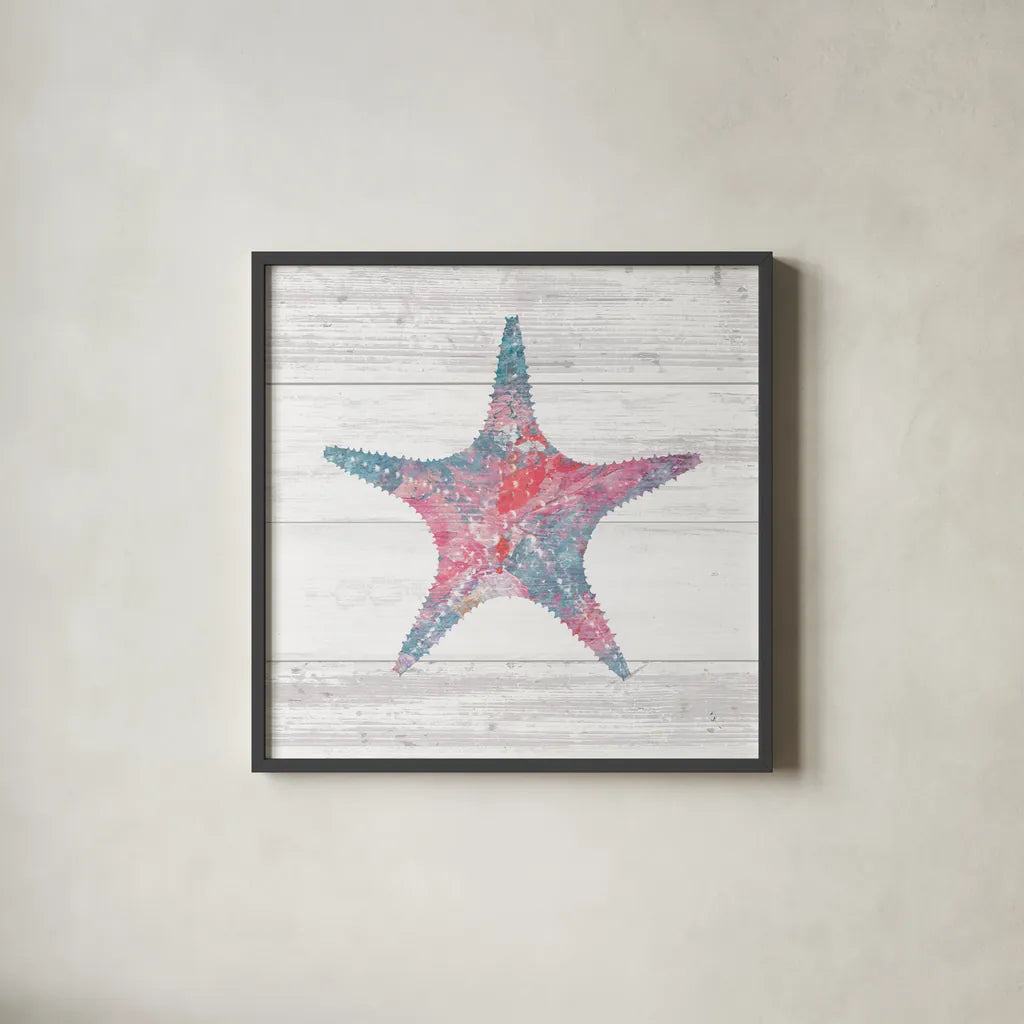 Ocean Life IV by Sarah Adams. Shown in a sleek black glass frame for a contemporary gallery look. Available as an archival giclee rolled canvas, fine art paper, or poster print. SKU 35947a.