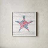 Ocean Life IV by Sarah Adams. Shown in a crisp white glass frame for a clean and minimalist style. Available as an archival giclee rolled canvas, fine art paper, or poster print. SKU 35947a.