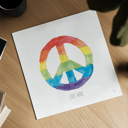 Rainbow Pride I by Sarah Adams. Shown as a detailed flat fine art print, highlighting archival giclee quality. Available as an archival giclee rolled canvas, fine art paper, or poster print. SKU 76423a.