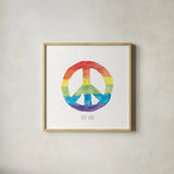 Rainbow Pride I by Sarah Adams. Shown in a natural wood glass frame for a timeless modern aesthetic. Available as an archival giclee rolled canvas, fine art paper, or poster print. SKU 76423a.