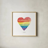 Rainbow Pride II by Sarah Adams. Shown in a natural wood glass frame for a timeless modern aesthetic. Available as an archival giclee rolled canvas, fine art paper, or poster print. SKU 76424a.