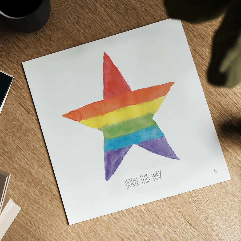 Rainbow Pride III by Sarah Adams. Shown as a detailed flat fine art print, highlighting archival giclee quality. Available as an archival giclee rolled canvas, fine art paper, or poster print. SKU 76425a.